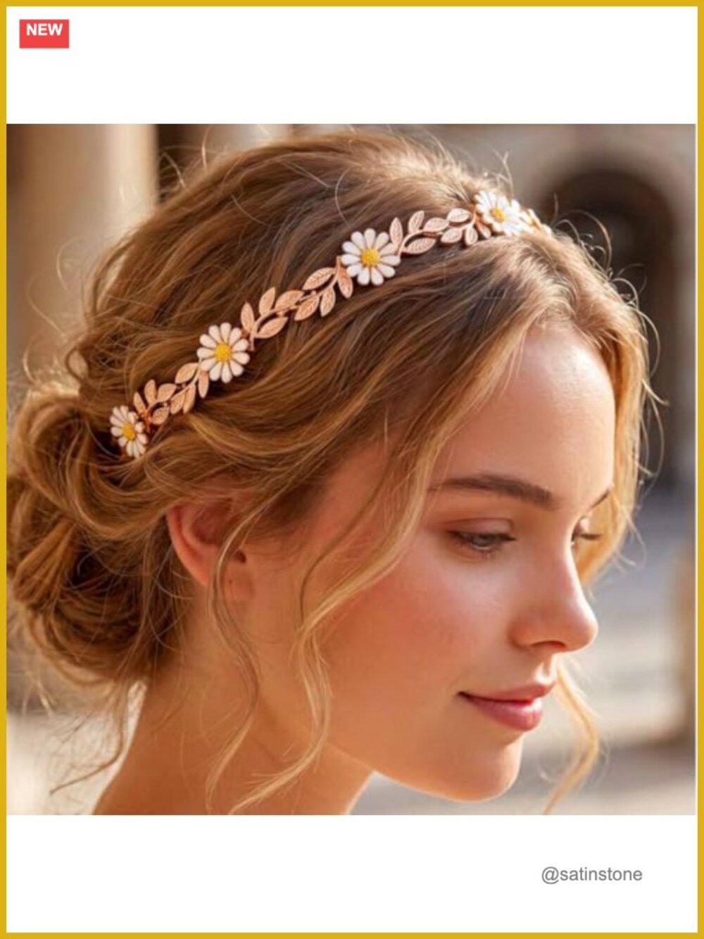 Wedding Headband Gold Leaf Flower Bridal Hair Accessory Women